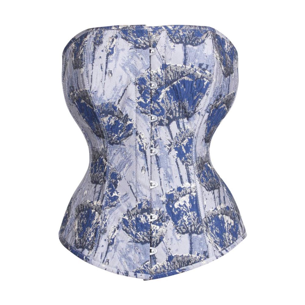 Attitude Corsets - Waist Reducing Brocade (ELC401) survêtement corset - Bleu